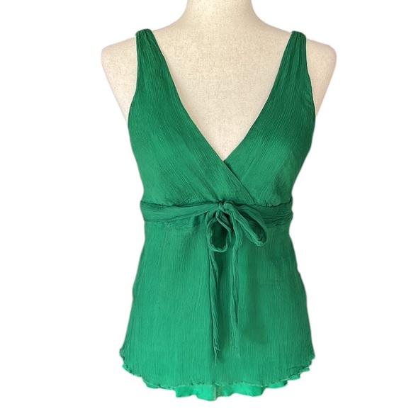 J.Crew Vibrant Green Silk Top - Picture 7 of 8